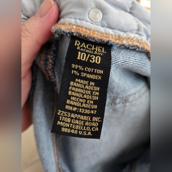 Rachel Rachel Roy High Rise Distressed Jean Denim Shorts Size 10 M - Picture 7 of 7